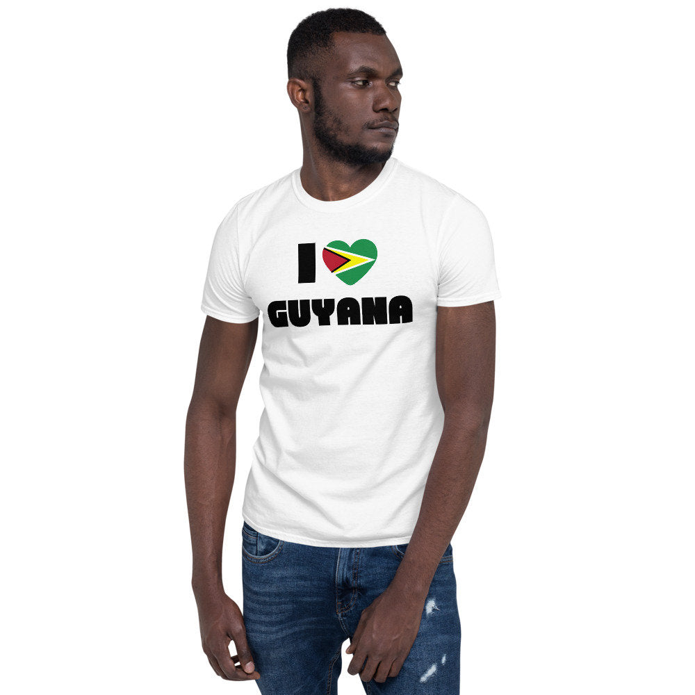 I Love Guyana T-Shirt | Guyanese Flag Heart Outfit| Caribbean Shirt