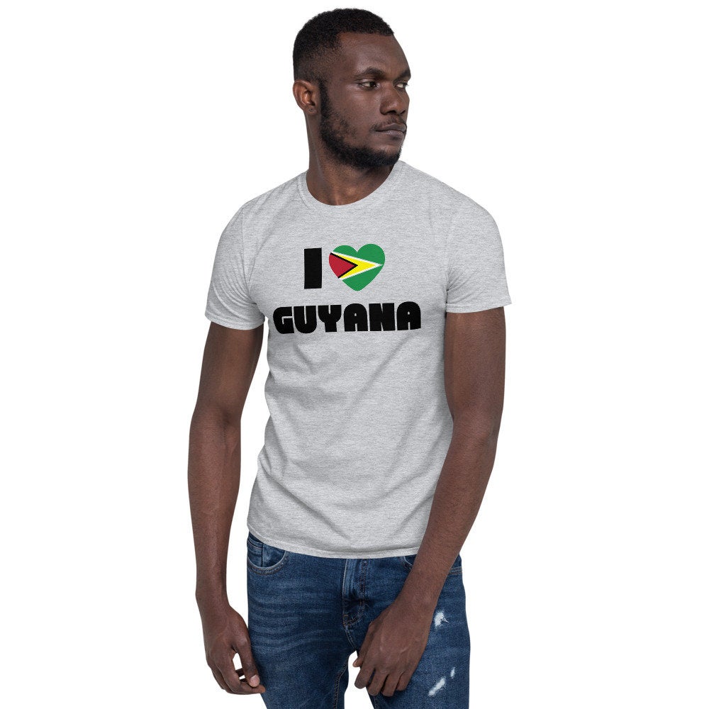 I Love Guyana T-Shirt | Guyanese Flag Heart Outfit| Caribbean Shirt