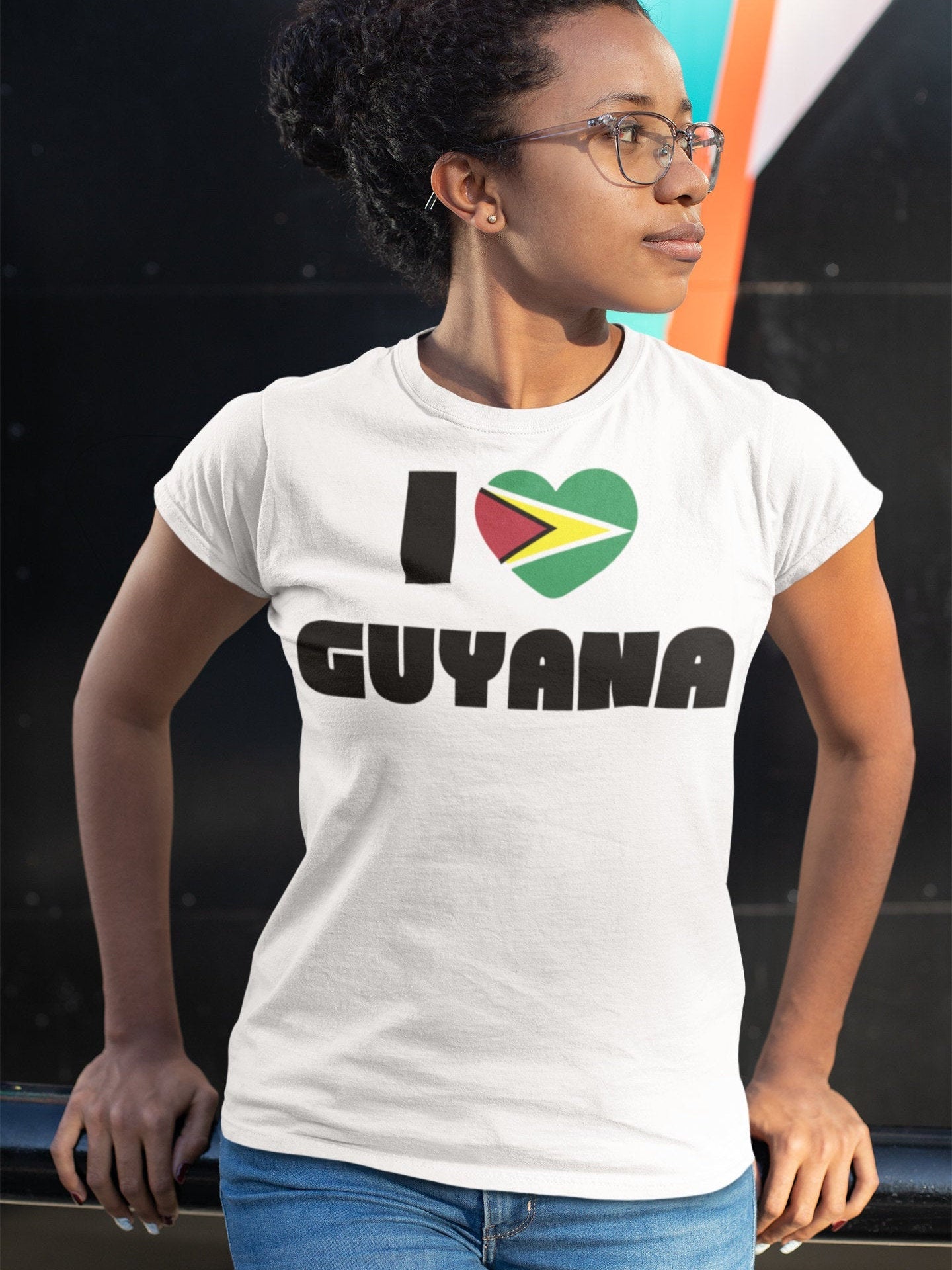 I Love Guyana T-Shirt | Guyanese Flag Heart Outfit| Caribbean Shirt