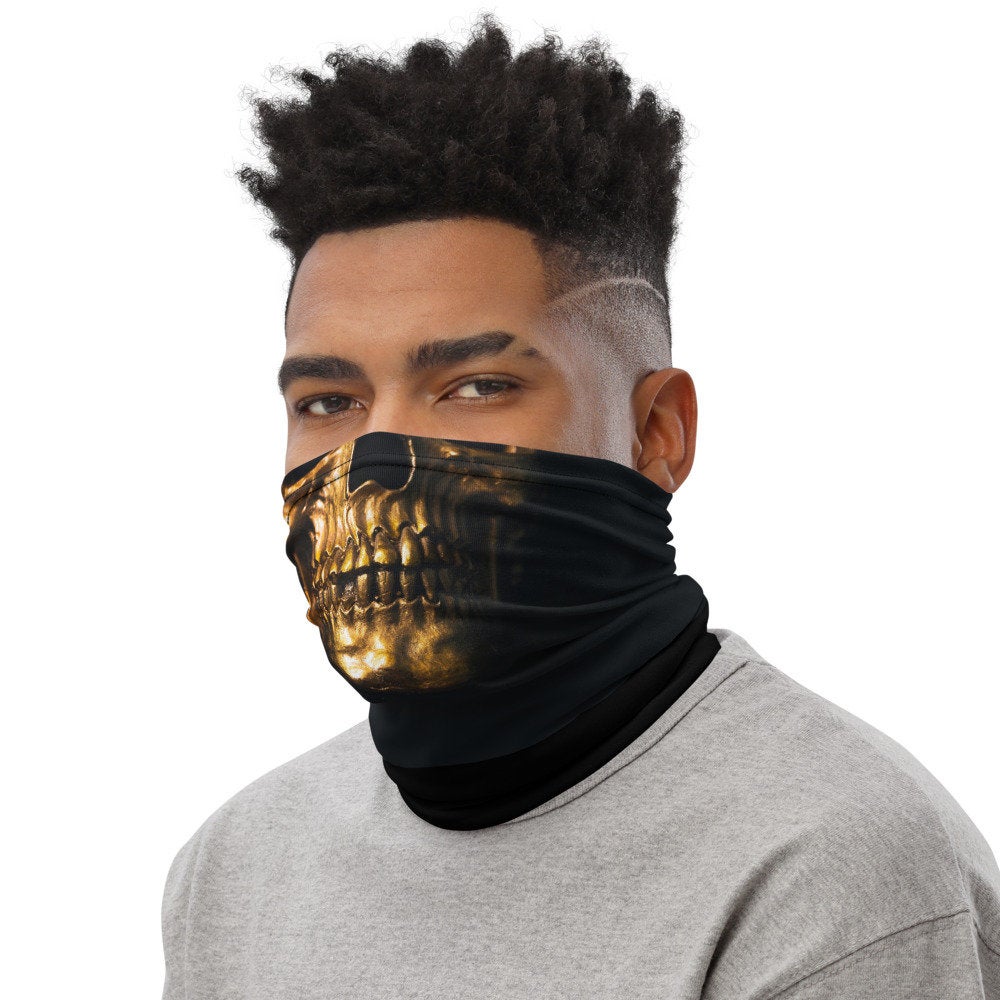 Gold Skull Face Mask/Neck Gaiter