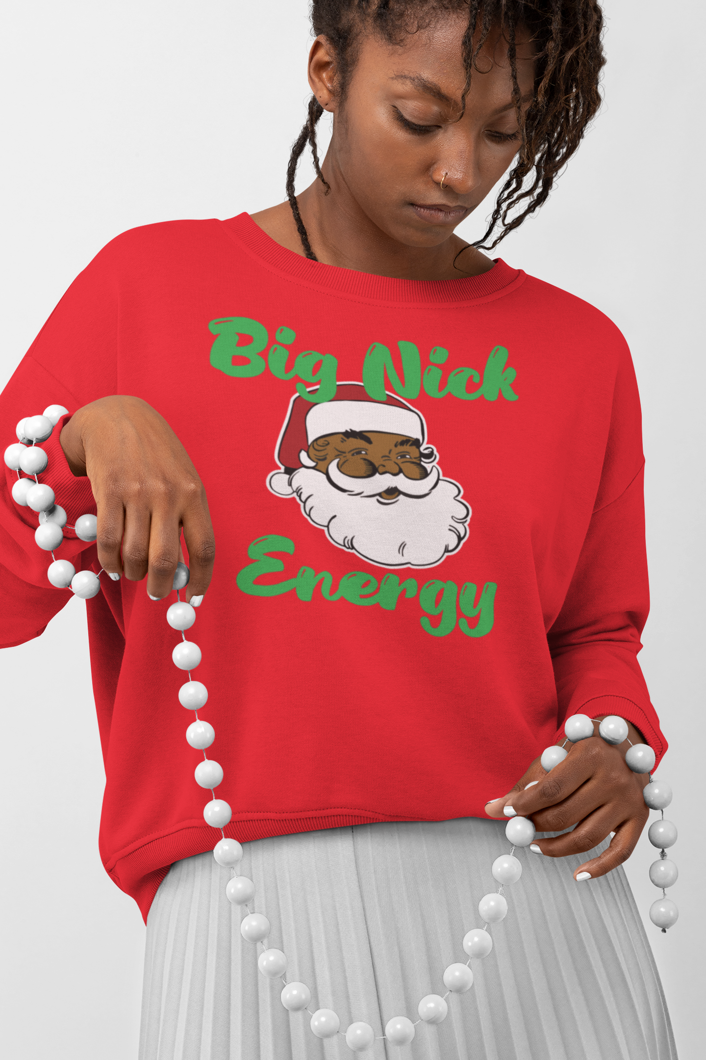 Big Nick Energy Black Santa Comfy Christmas Sweatshirt