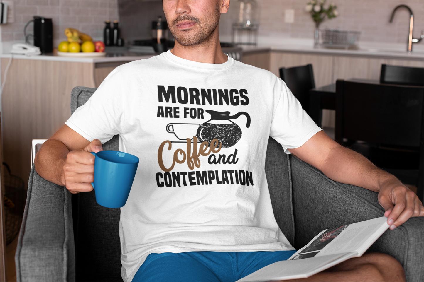 Mornings are for coffee and contemplation Unisex T-Shirt