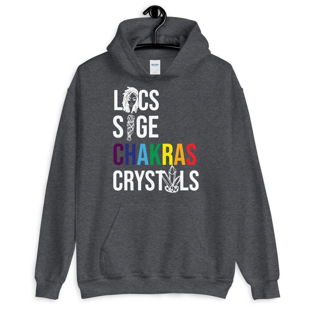 Locs, Sage, Chakras, Crystals Hoodie