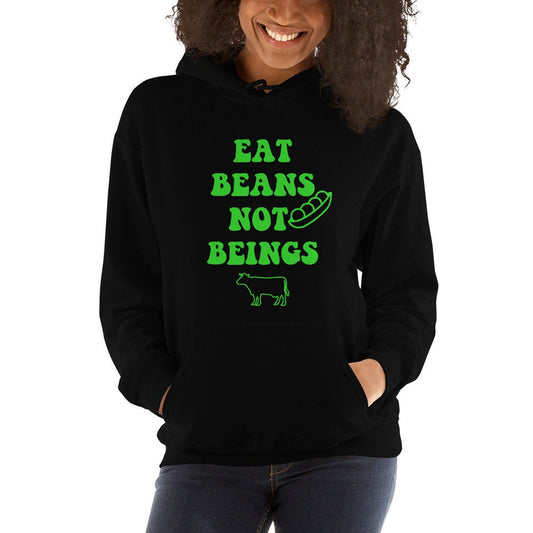 Vegan Hoodie, eat beans not beings Hoodie, womens vegan Hoodie, vegan vegetarian slogan hoodie, vegan gift hoodie, hoodies for Vegans Active