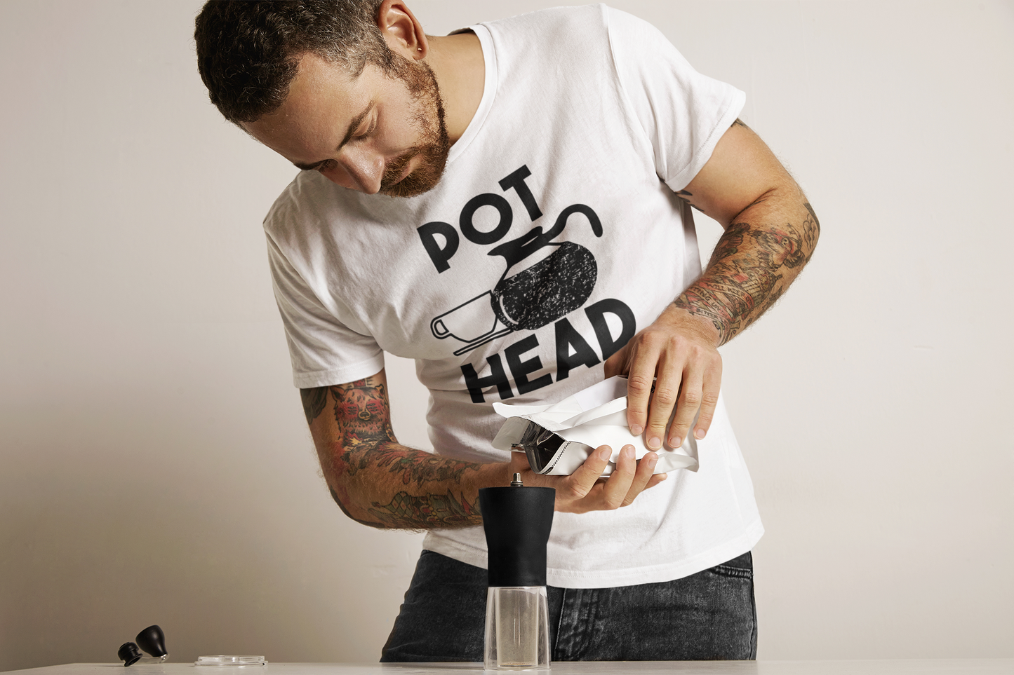 Mens Pot Head T Shirt Funny Coffee Tee For Guys Caffeine Addicted Sarcastic Cool Unisex T-Shirt